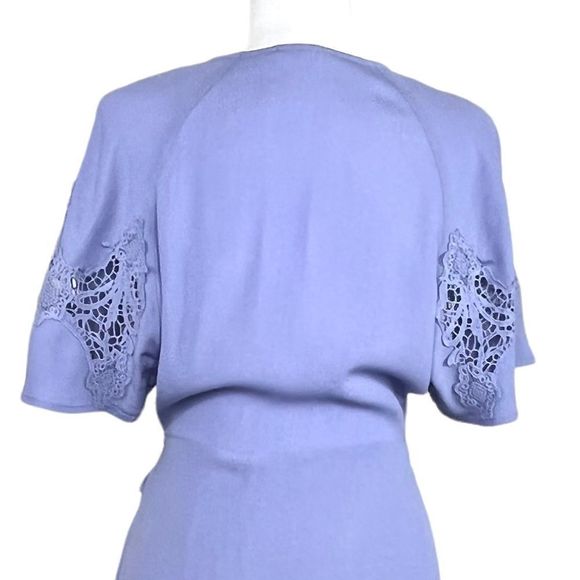 ASTR the Label Lilac wrap dress with short flutter crochet sleeves, M, EUC - Picture 8 of 15